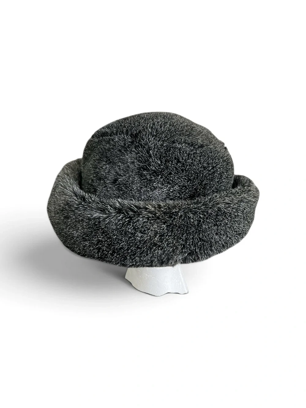 Vintage Ben Berger Luxury Collection Black Faux Fur Bucket Hat